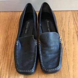 Black Etienne Aigner Square-Toe Loafers